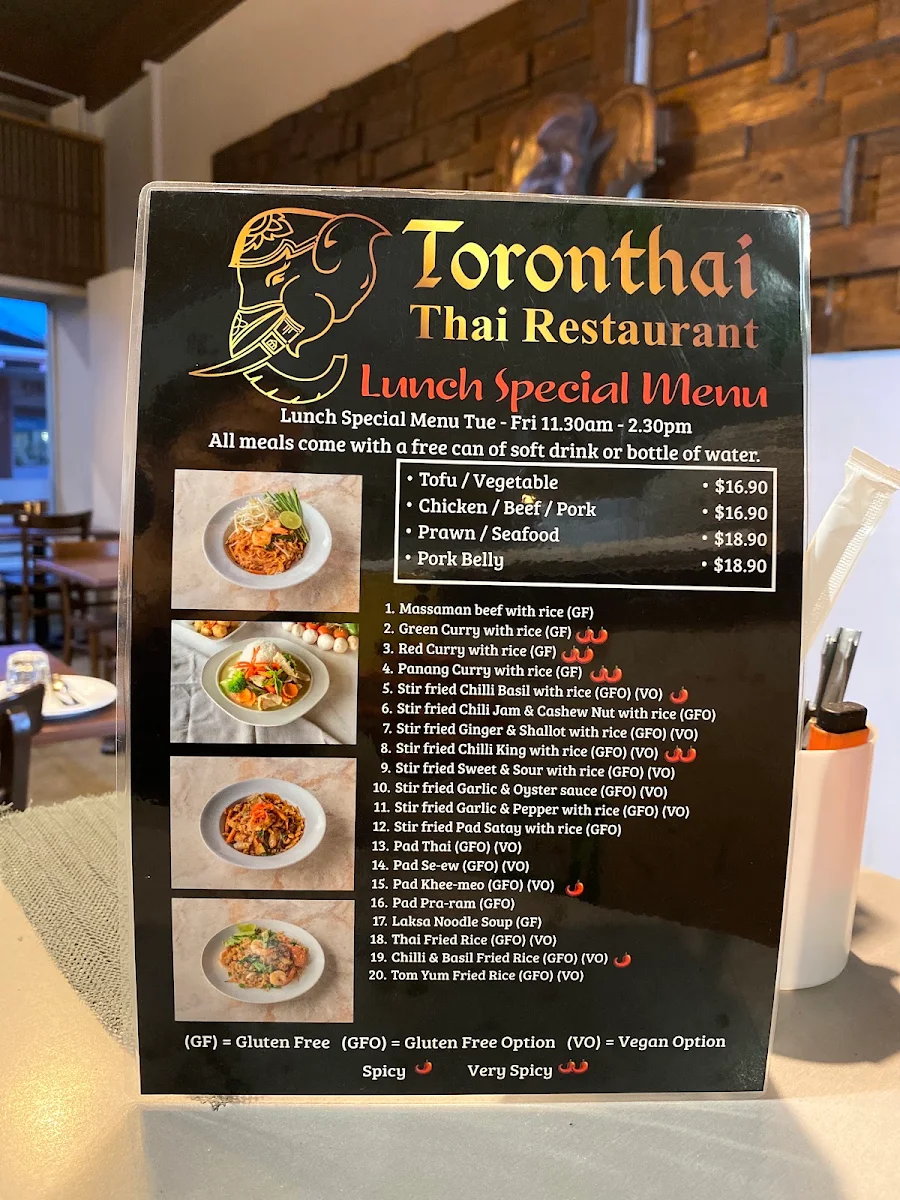 Menu, Maysa Thai