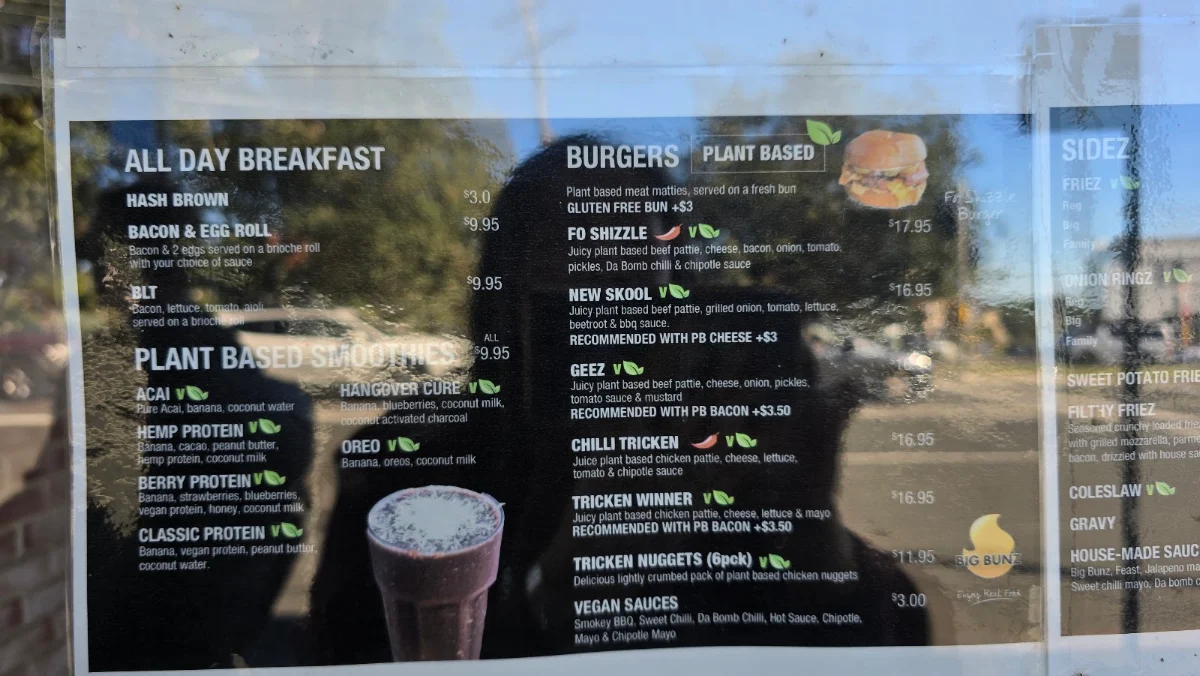 Menu, BIG BUNZ