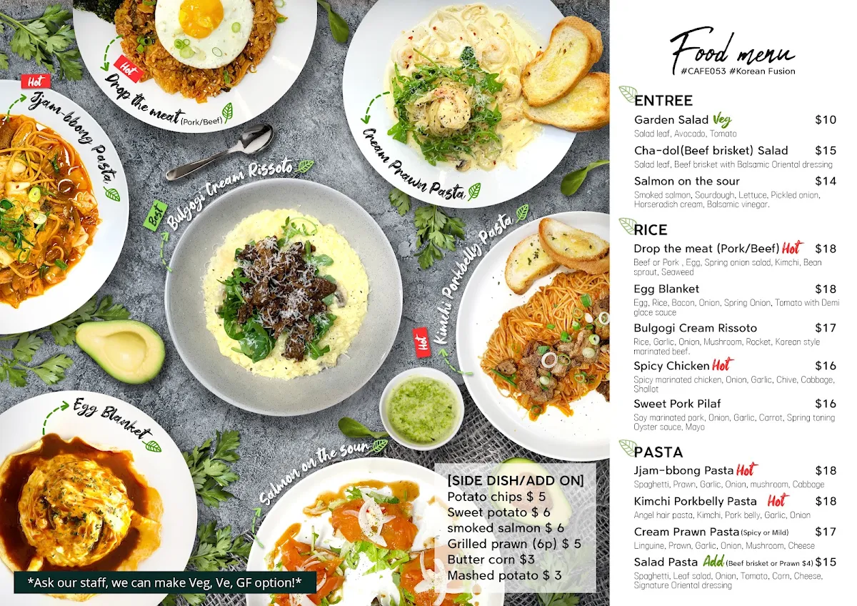 Menu, Cafe 053