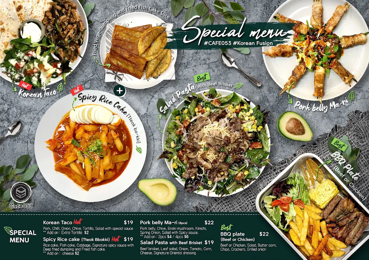 Menu, Cafe 053