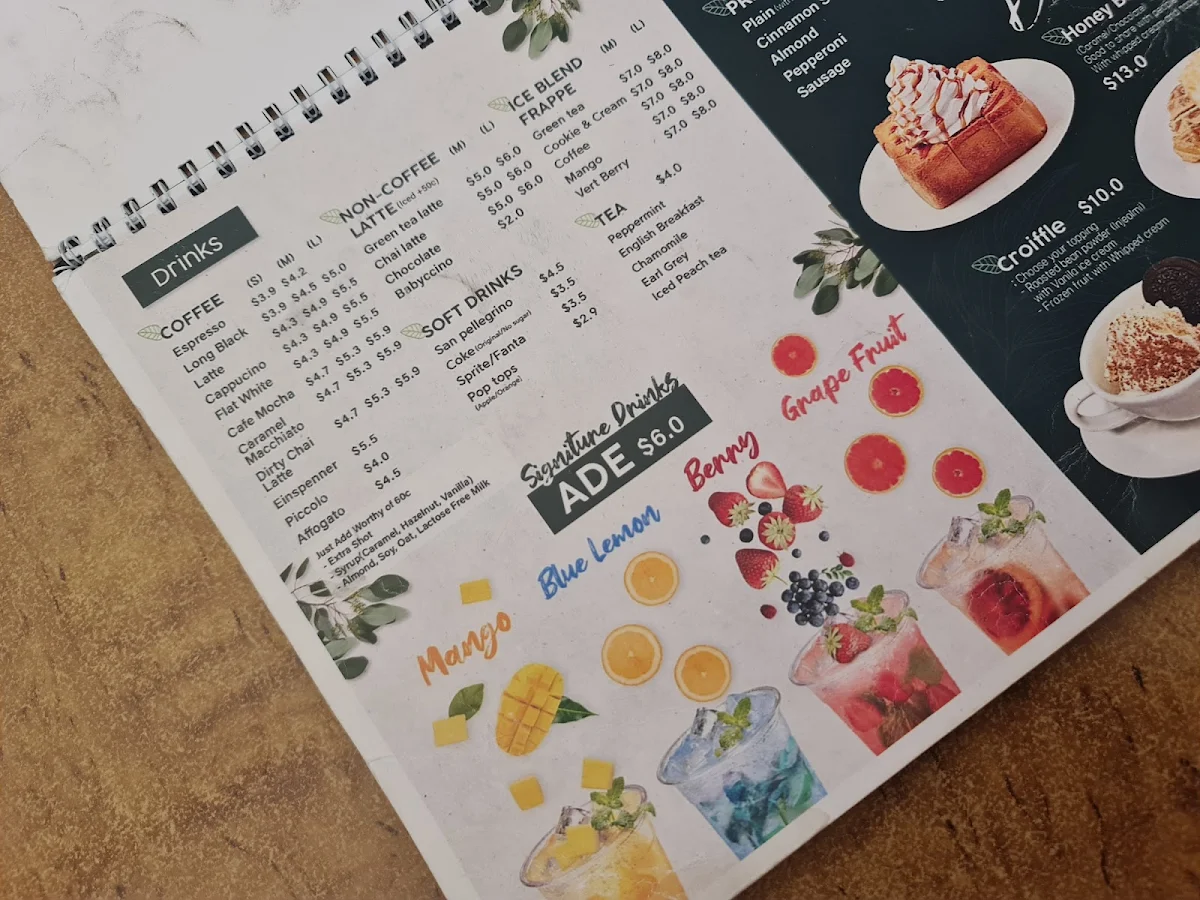 Menu, Cafe 053