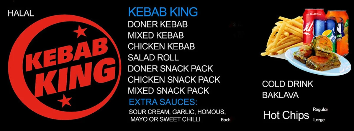 Menu, Kebab King Mount Pritchard