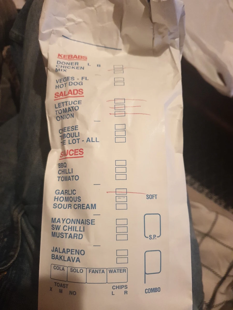 Menu, Kebab King Mount Pritchard