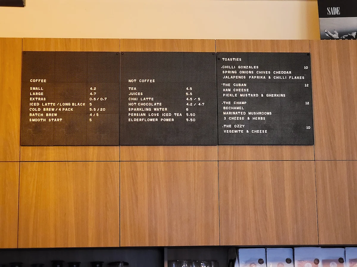 Menu, Smooth Operator Coffee