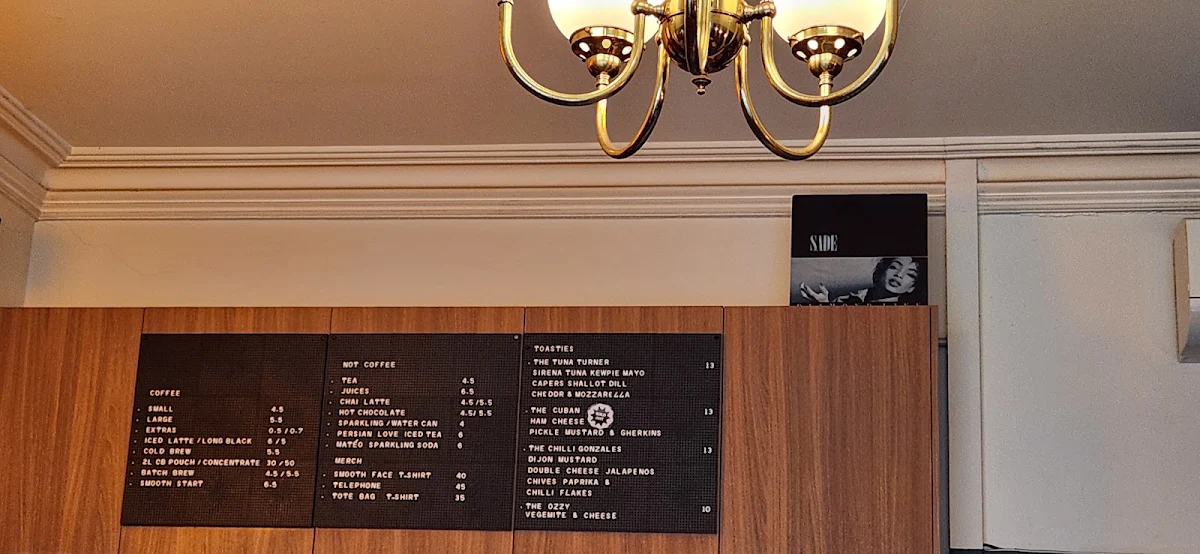 Menu, Smooth Operator Coffee