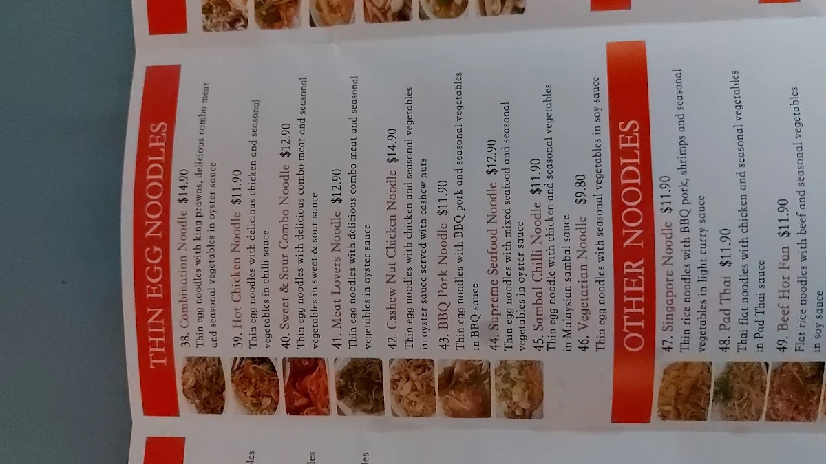 Menu, rice and noodle hut