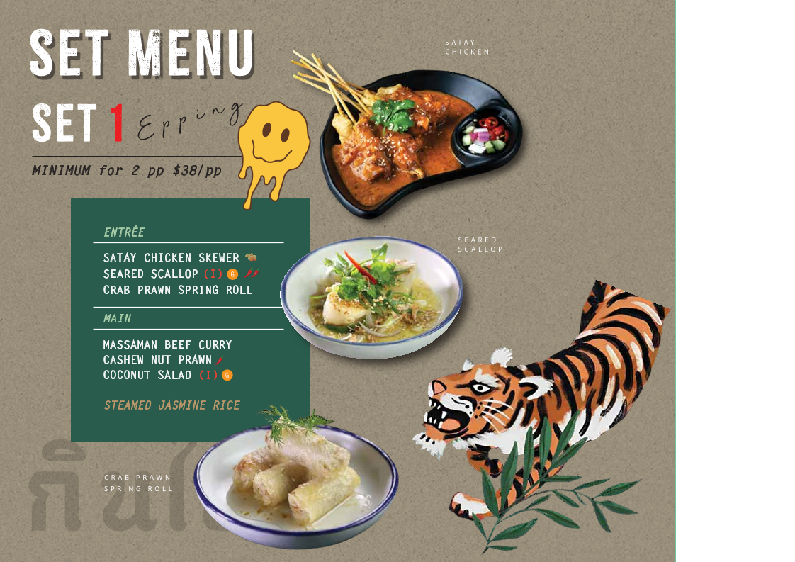 Menu, Kinn Thai Epping