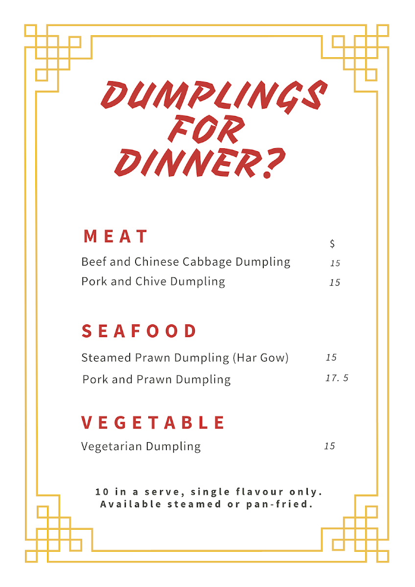 Menu, Noodle City Sushi