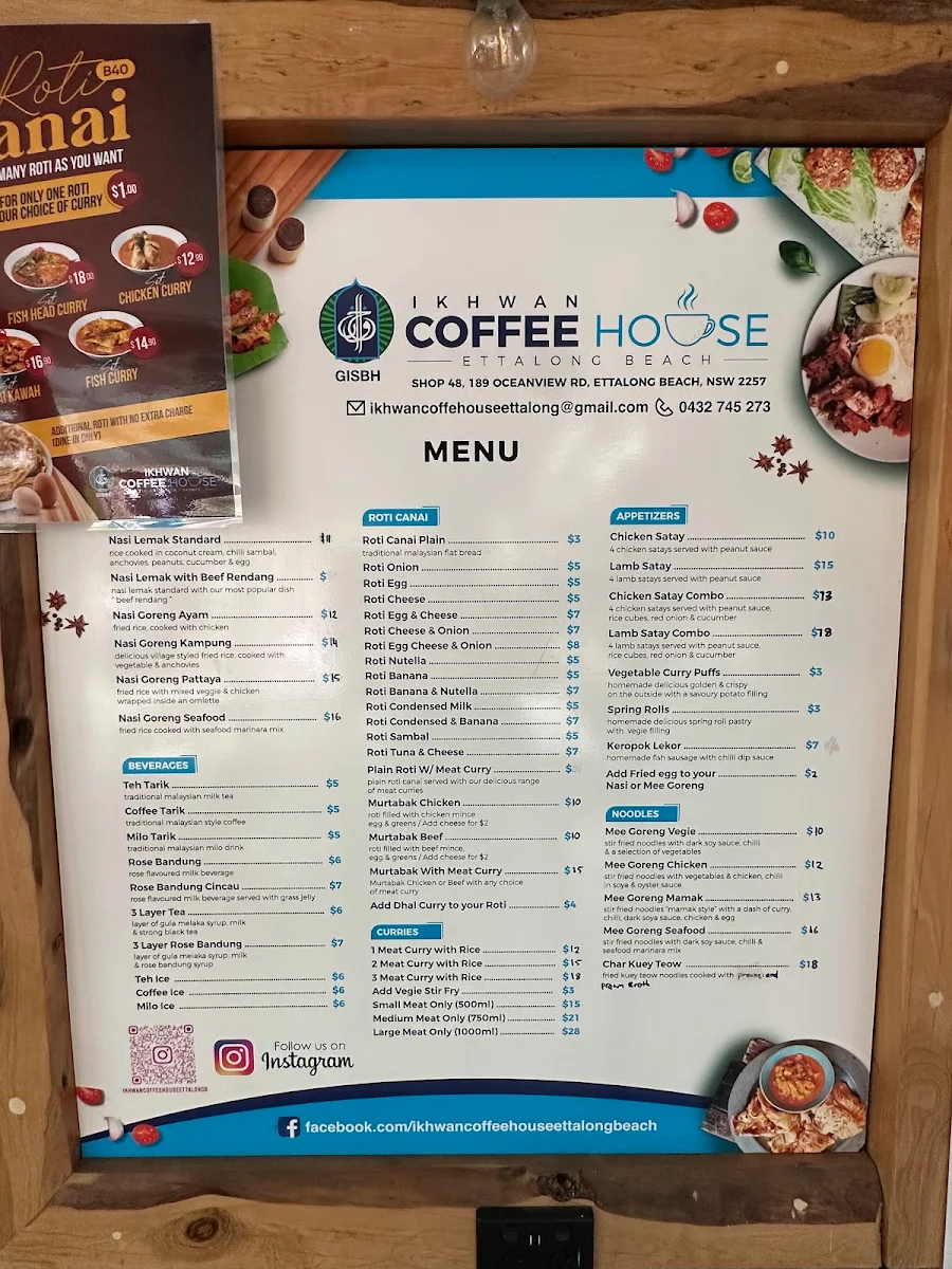 Menu, Warung Malaysia