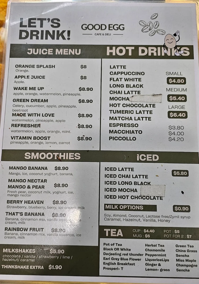 Menu, GOOD EGG CAFE & DELI