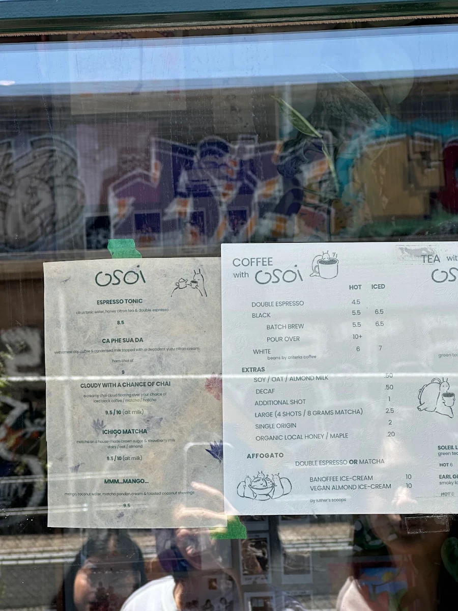 Menu, Osoi