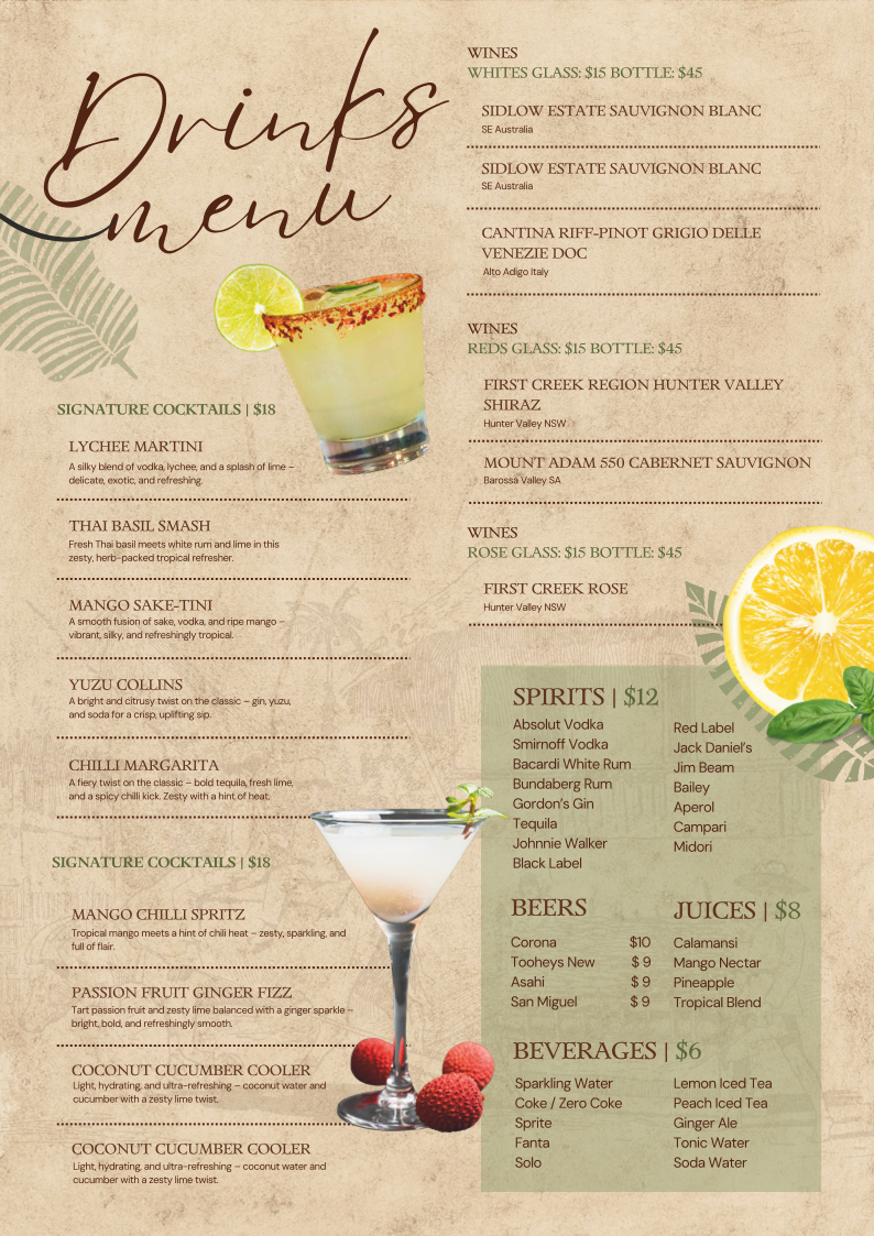 Menu, Good Kravings