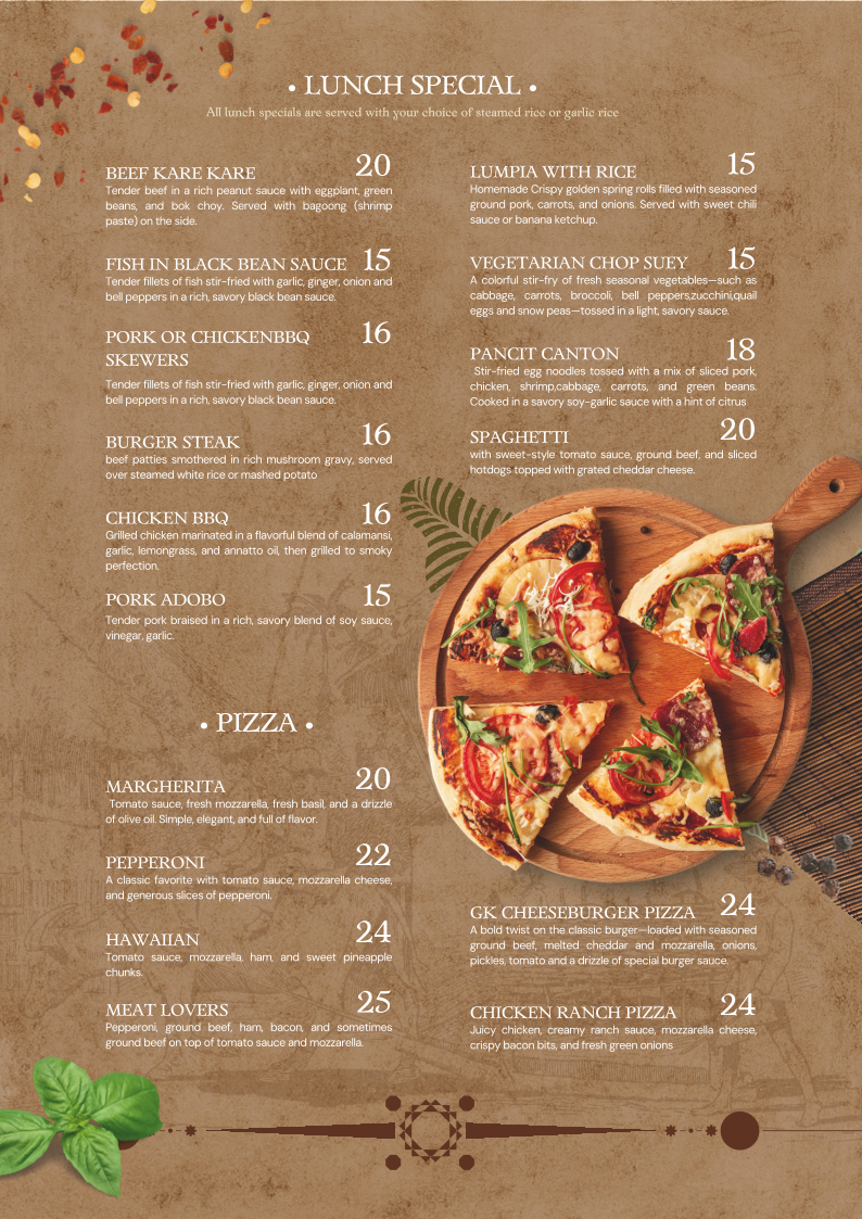 Menu, Good Kravings