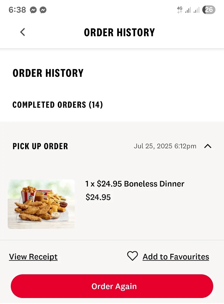 Menu, KFC Loganholme