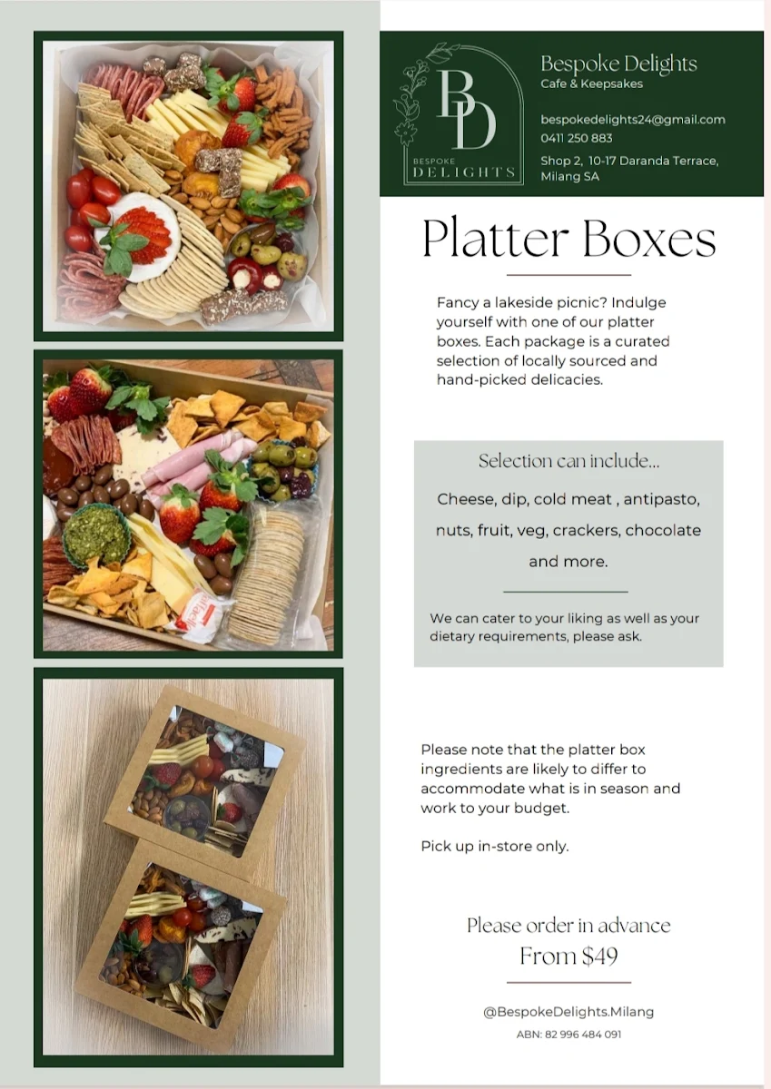 Menu, Bespoke Delights
