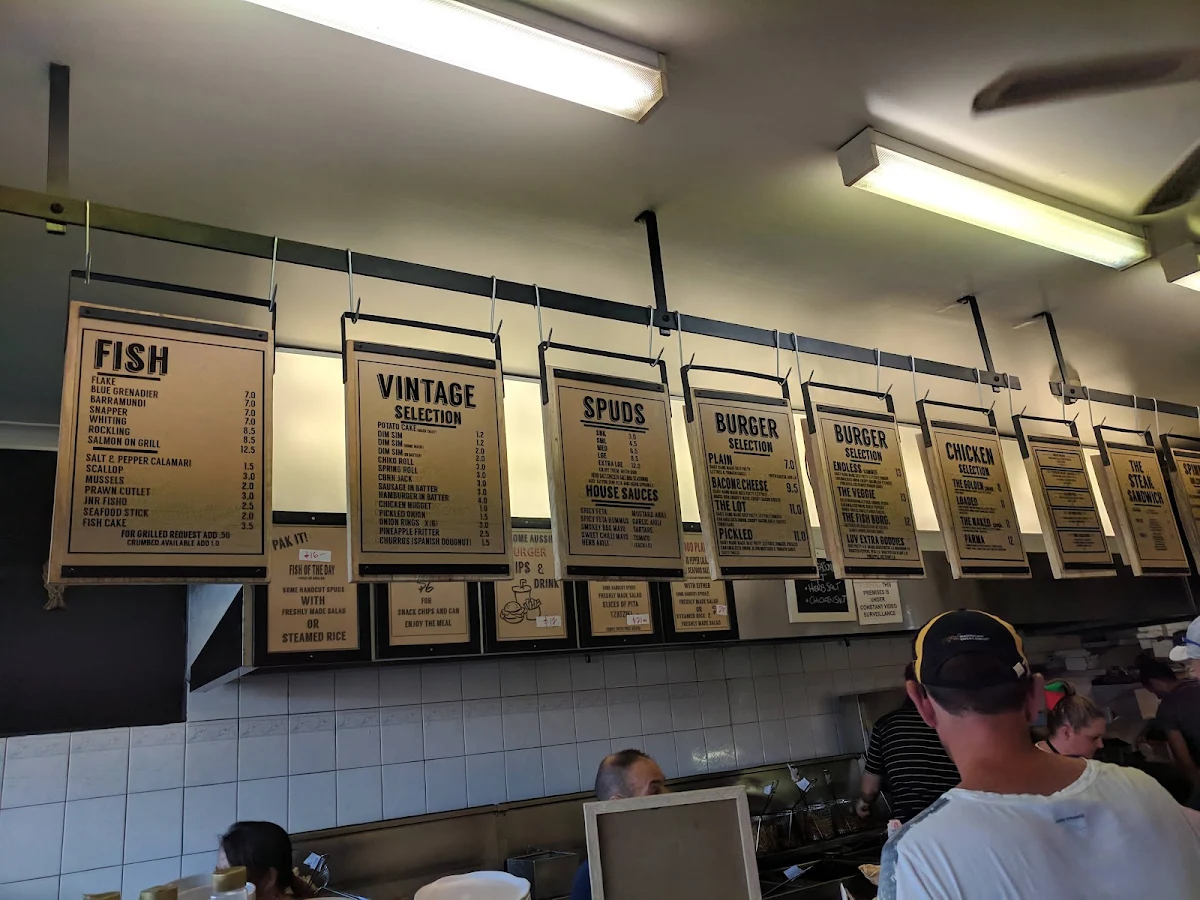 Menu, Bridge Fish & Chips