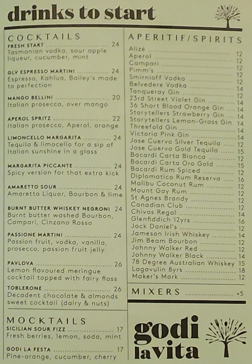 Menu, Godi La Vita