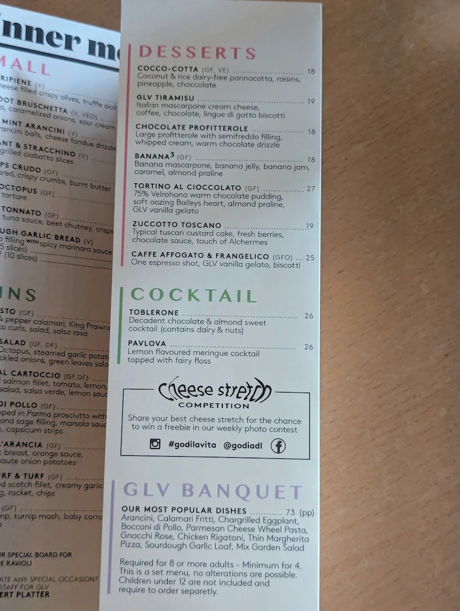 Menu, Godi La Vita
