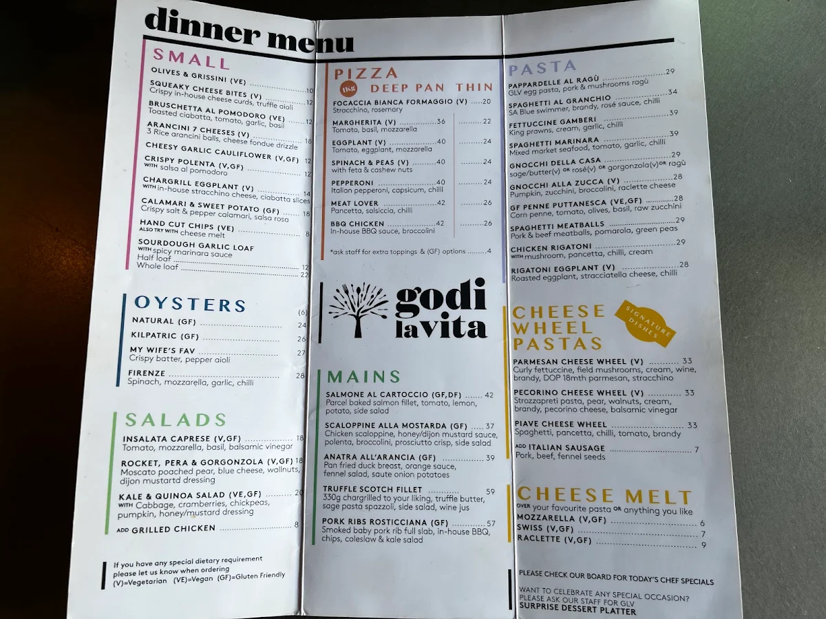 Menu, Godi La Vita