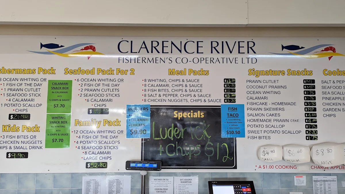 Menu, Clarence River Fishermen's Co-Operative Ltd