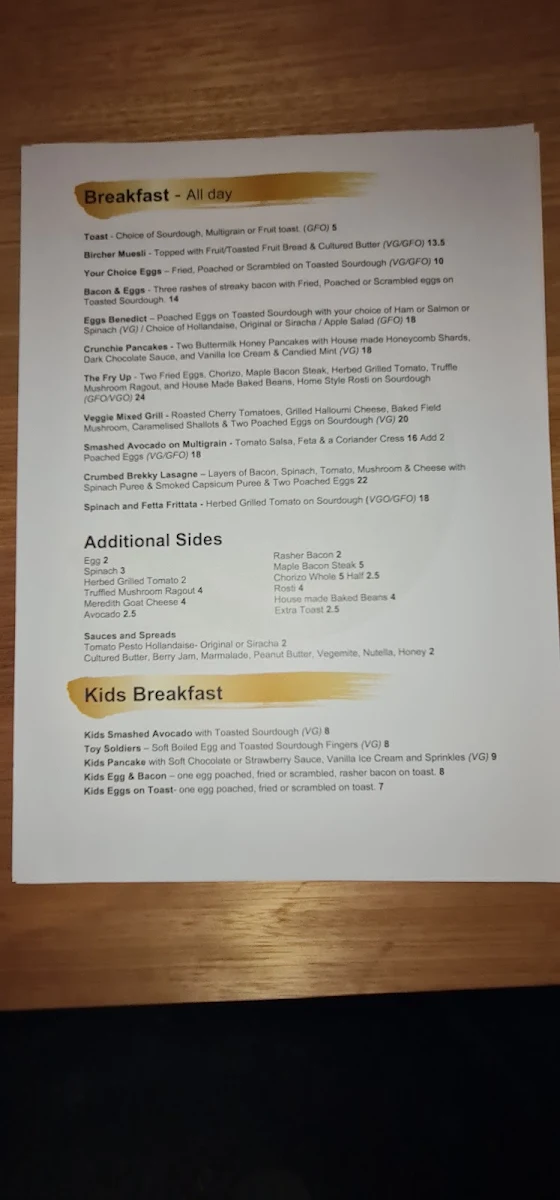 Menu, The Industrial Kitchen