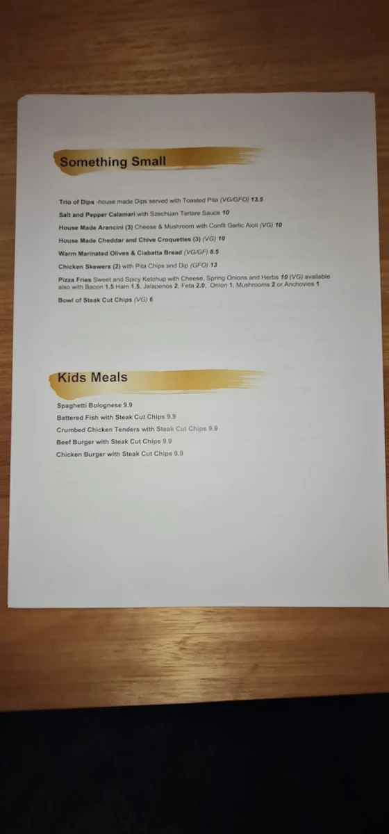 Menu, The Industrial Kitchen