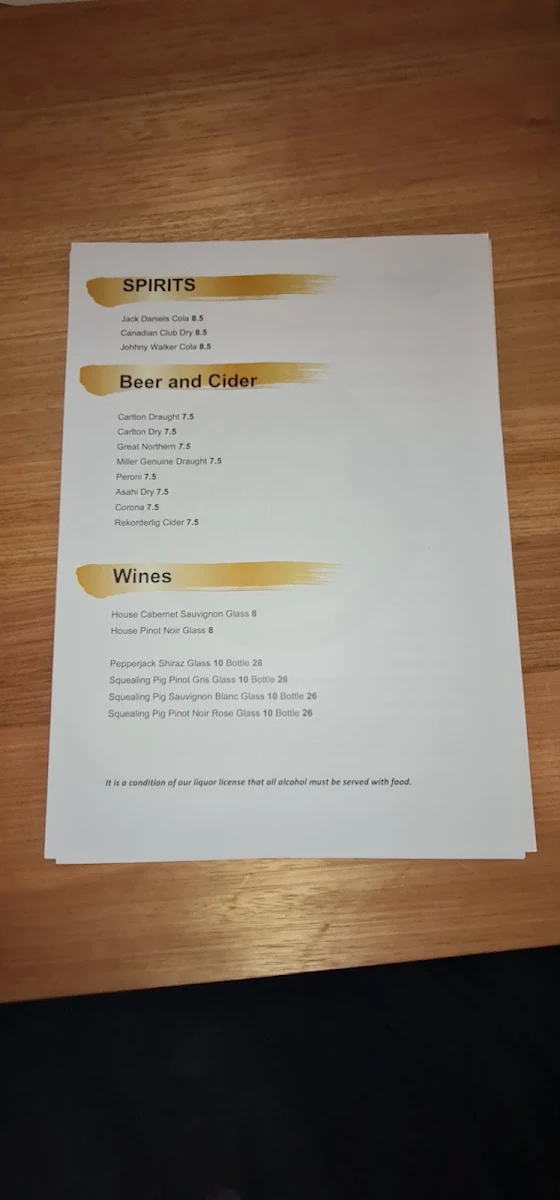 Menu, The Industrial Kitchen
