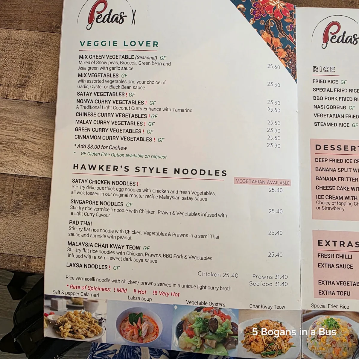 Menu, Pedas Malaysia and Chinese Restaurant