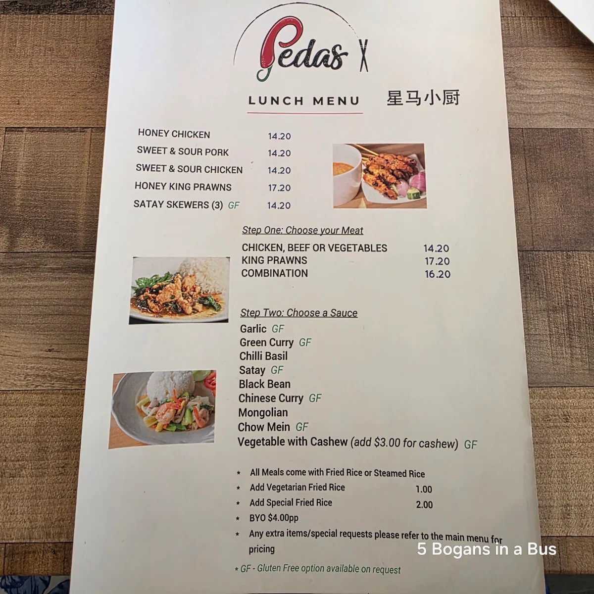 Menu, Pedas Malaysia and Chinese Restaurant