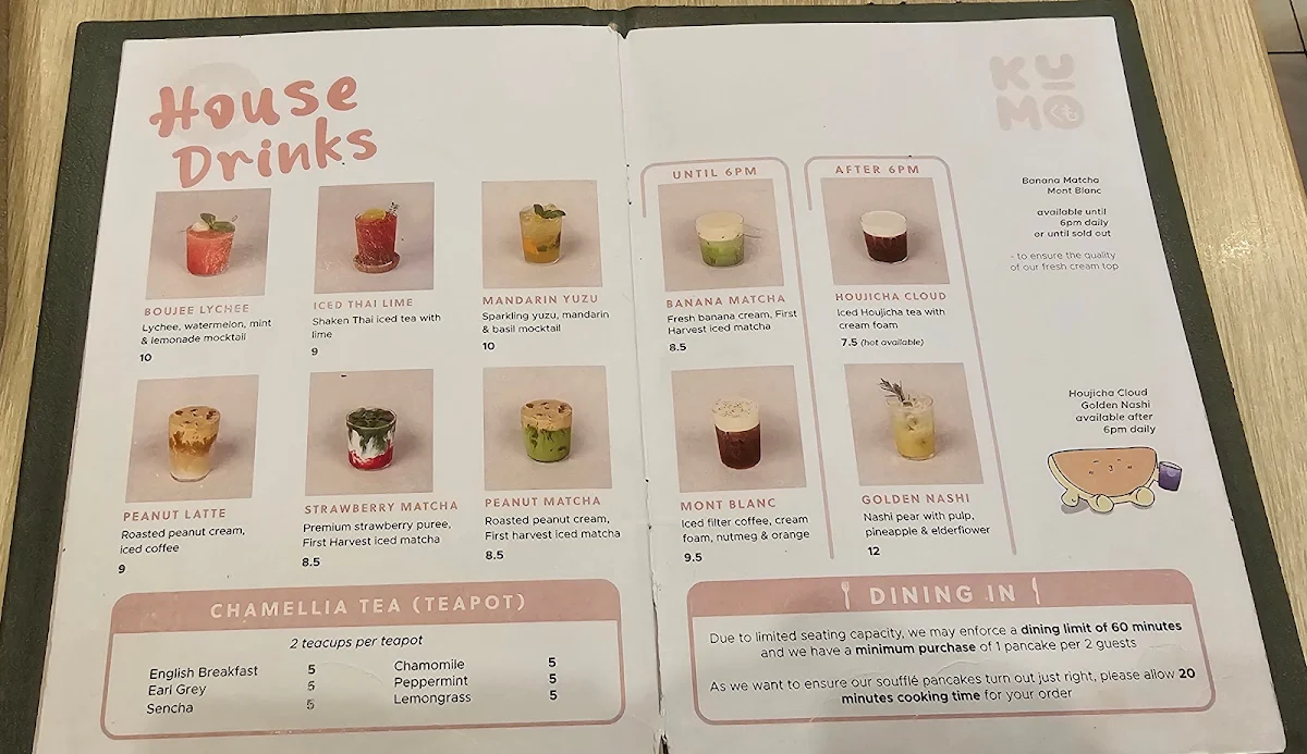 Menu, Kumo Desserts Melbourne