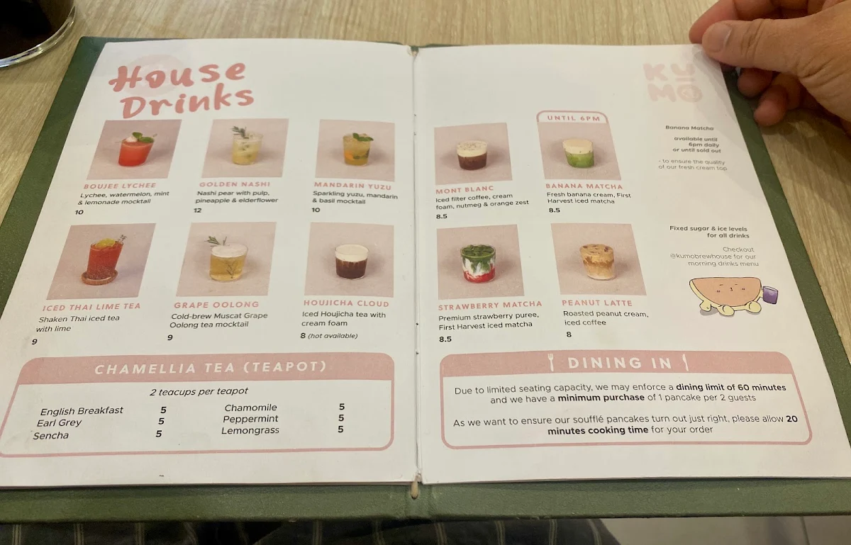 Menu, Kumo Desserts Melbourne