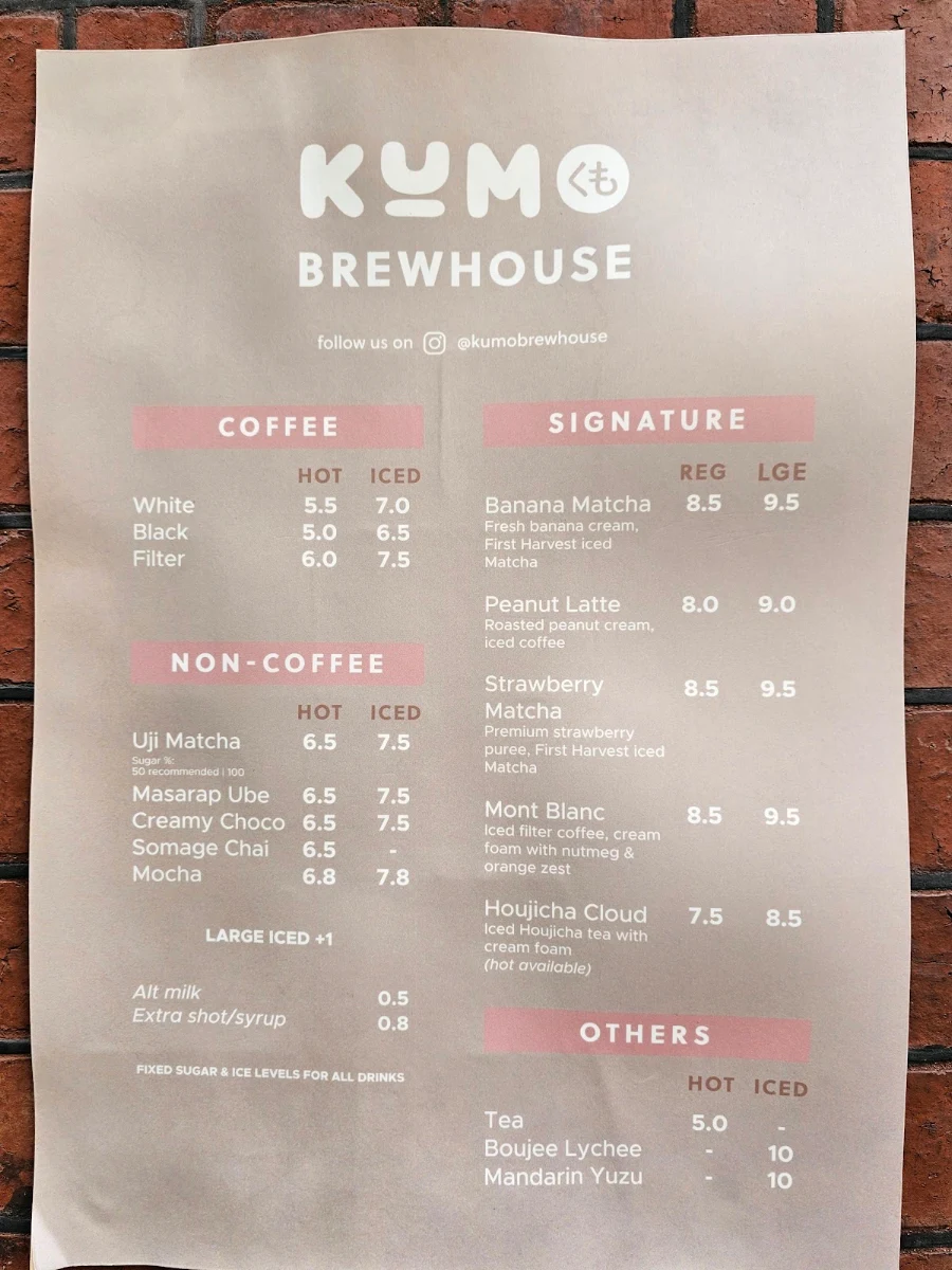 Menu, Kumo Desserts Melbourne
