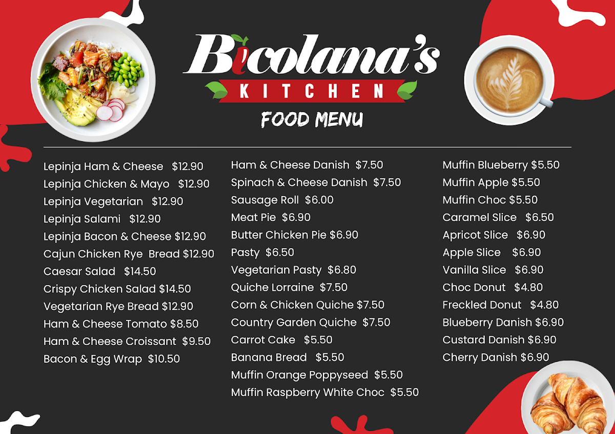 Menu, Bicolanas Kitchen