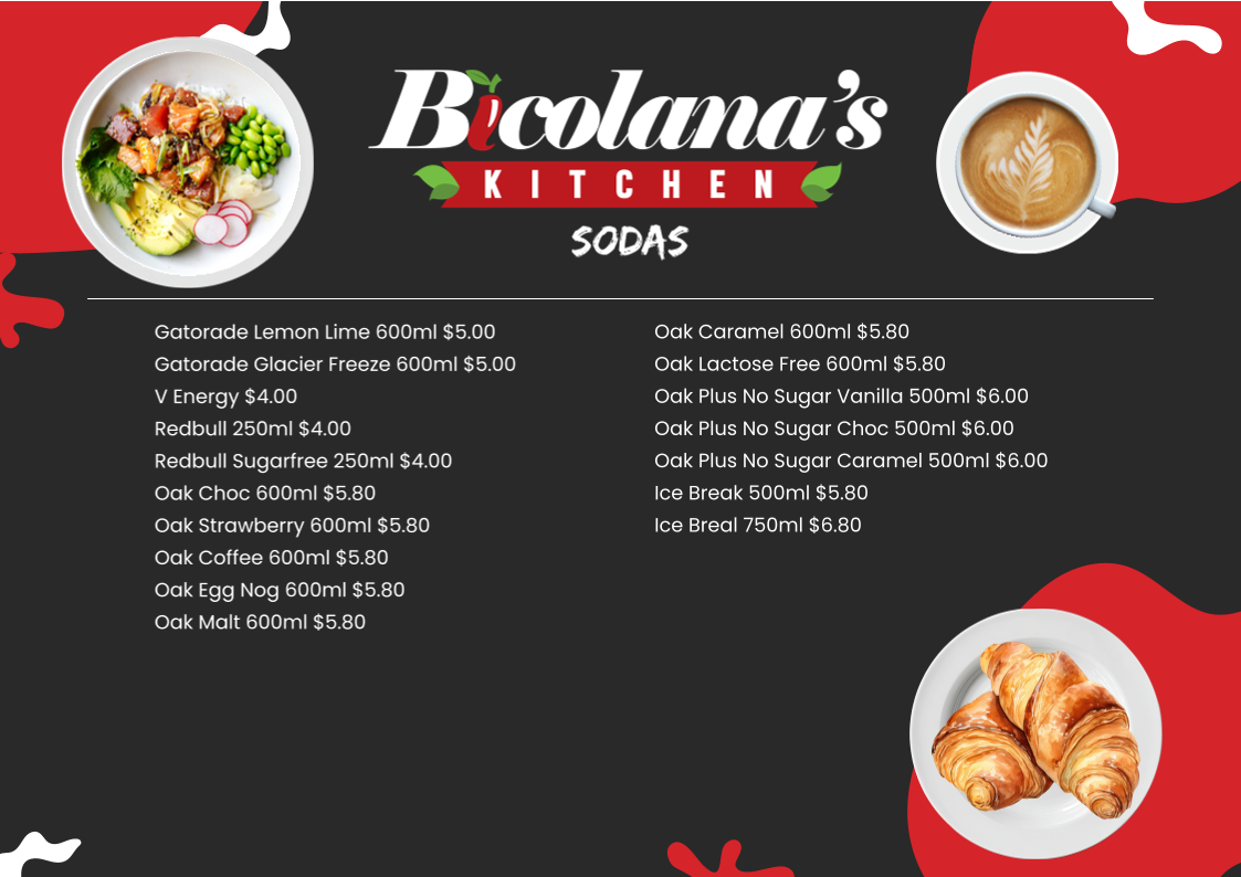 Menu, Bicolanas Kitchen