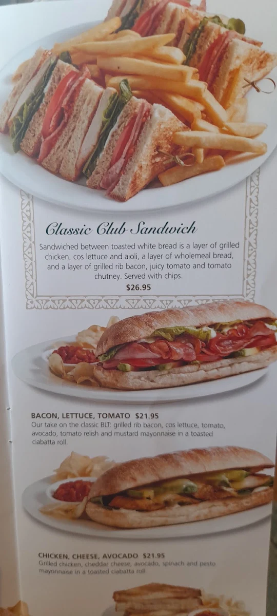 Menu, Dôme Café - Kalgoorlie