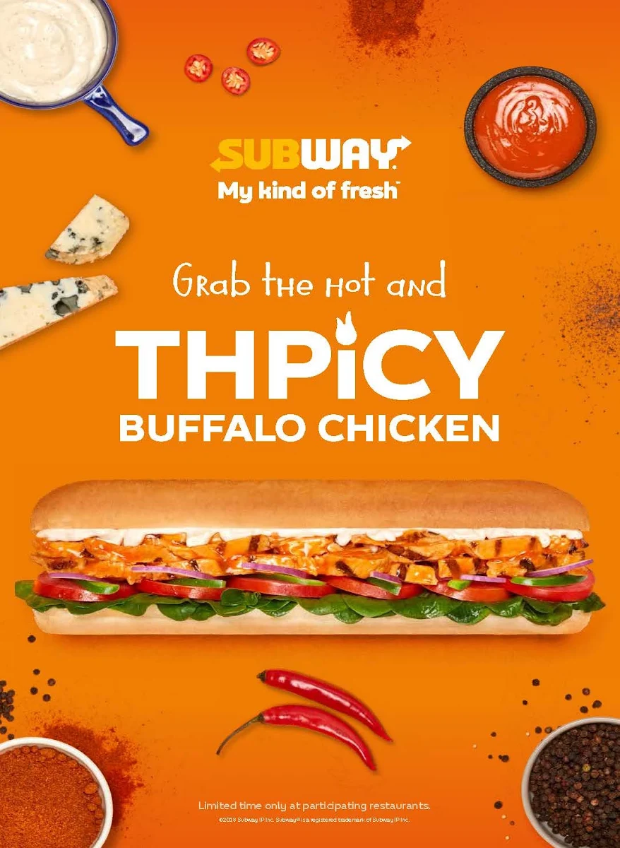 Menu, Subway