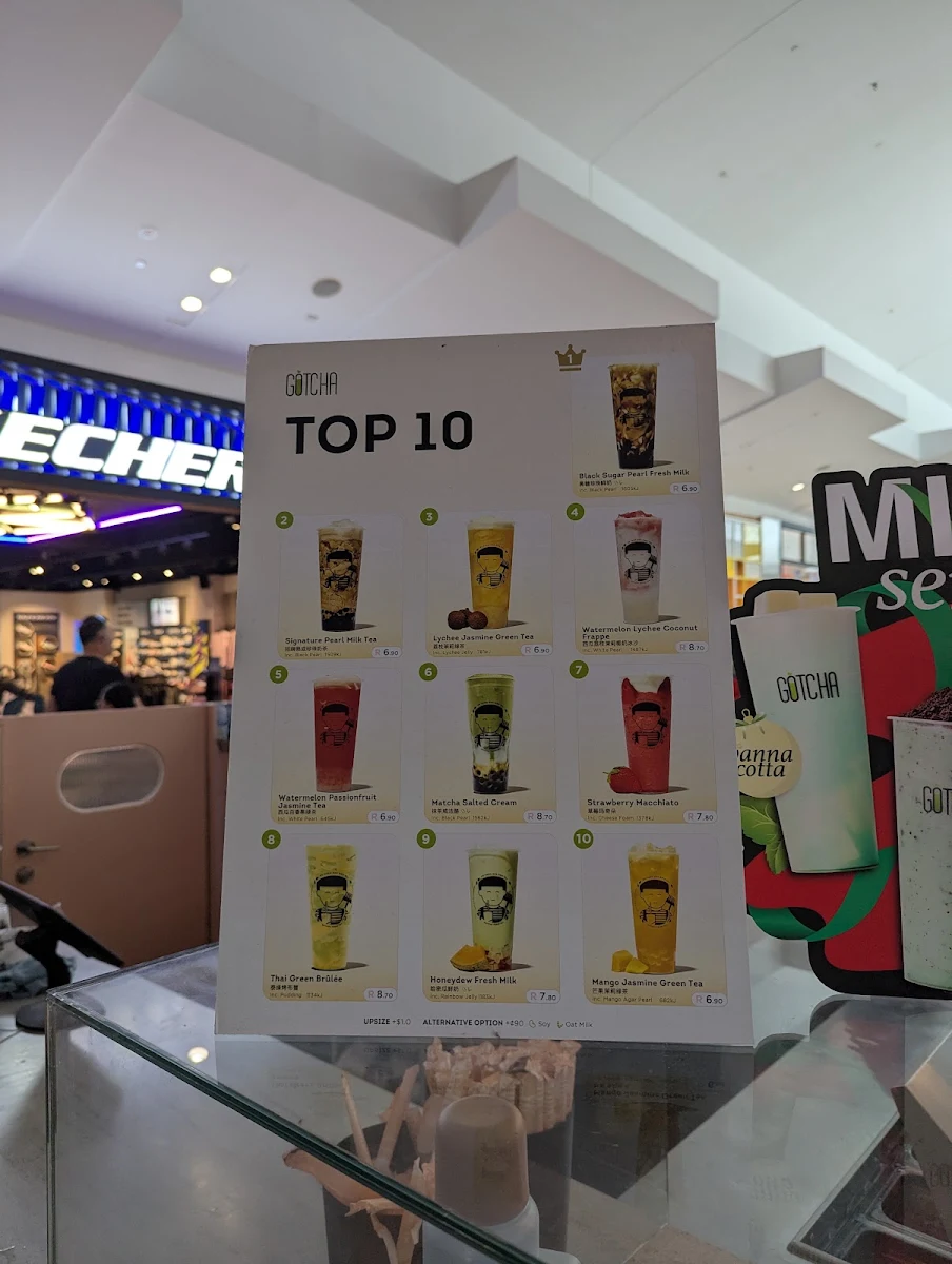 Menu, Gotcha Fresh Tea - Chermside