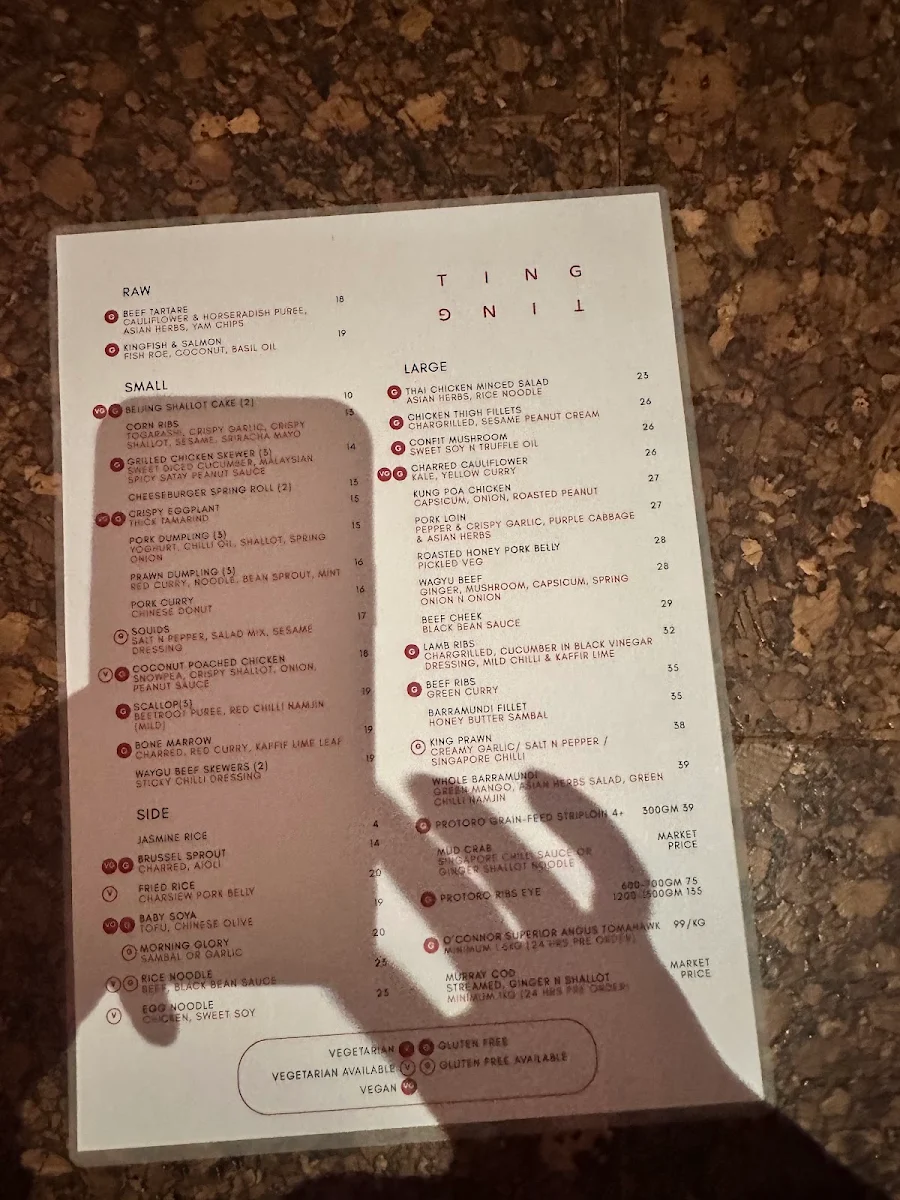 Menu, Ting Ting