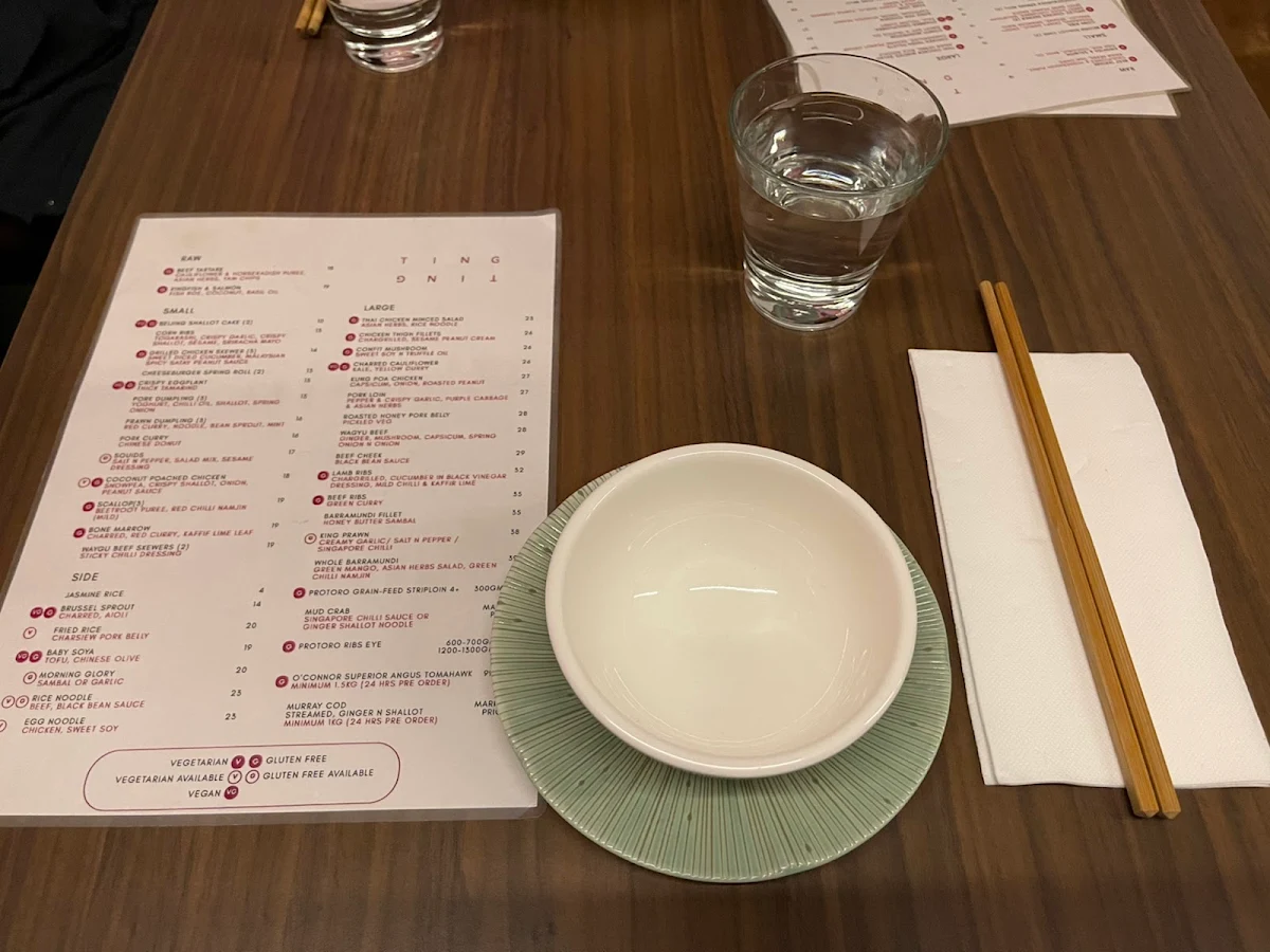Menu, Ting Ting