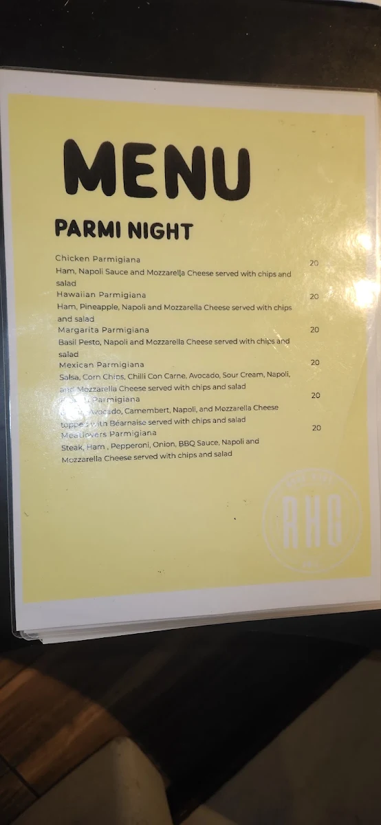 Menu, Fitzy's Waterford