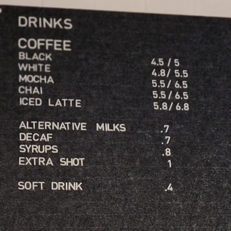 Menu, Sandwich Society