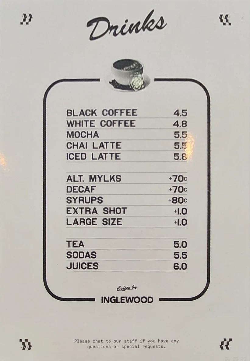Menu, Sandwich Society