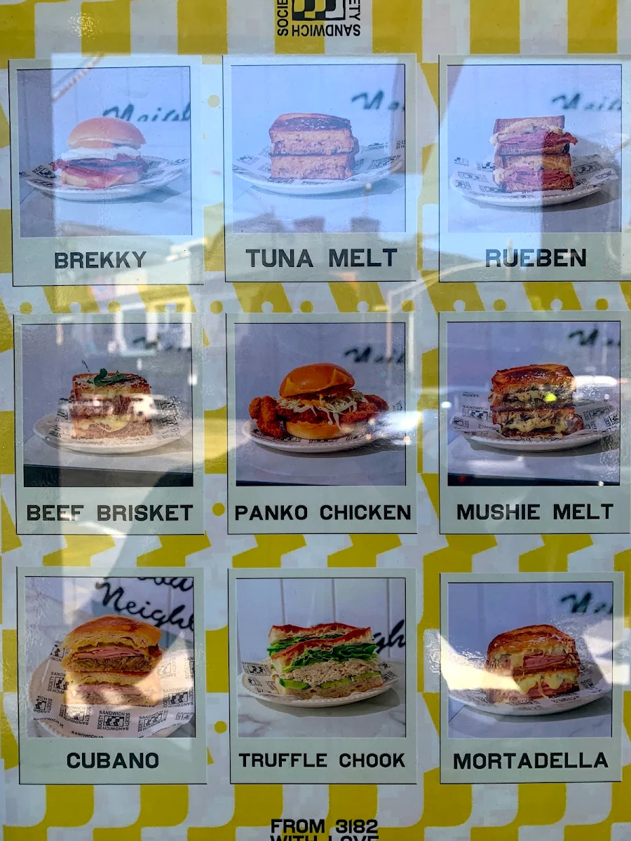 Menu, Sandwich Society
