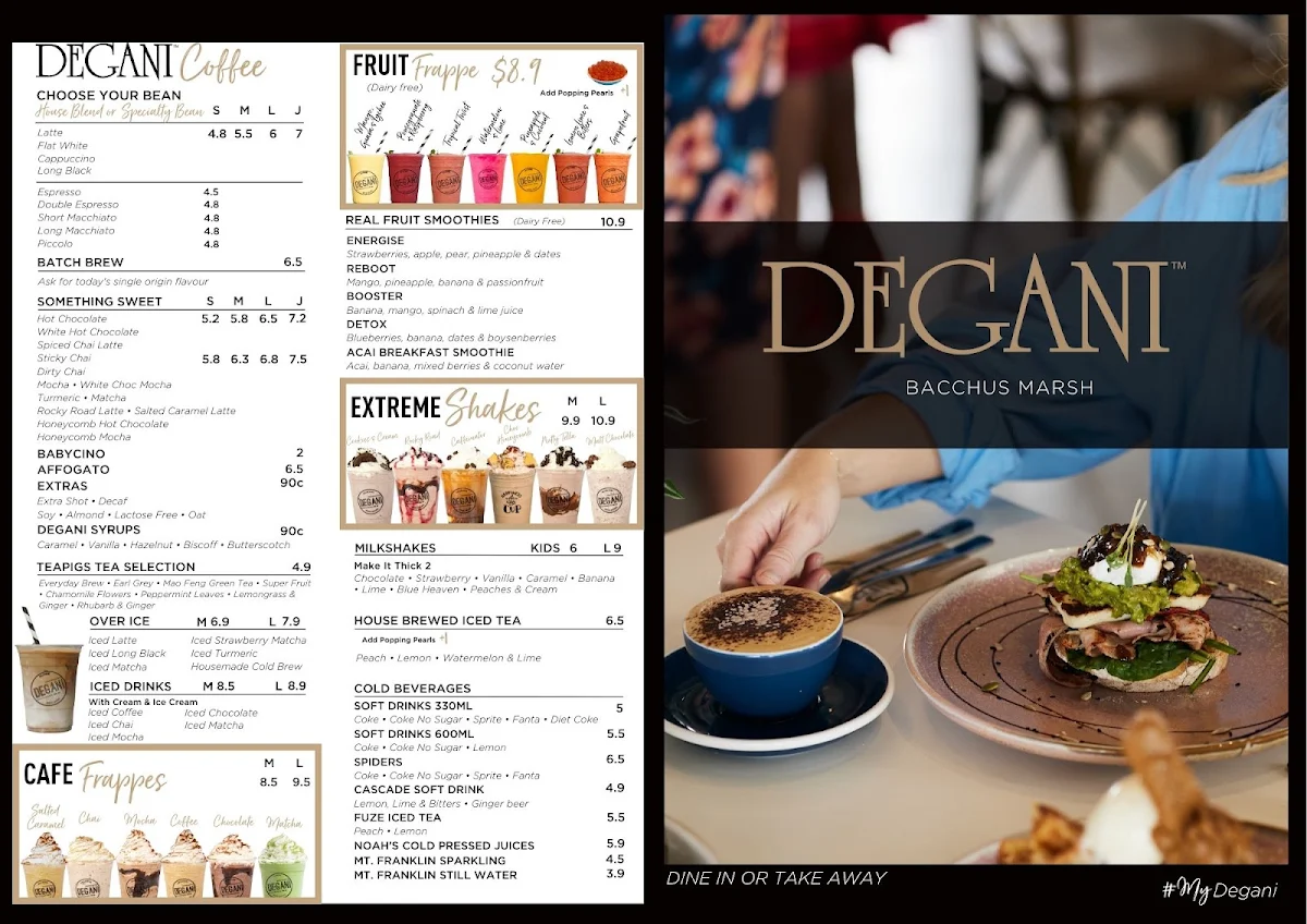 Menu, Degani Bacchus Marsh