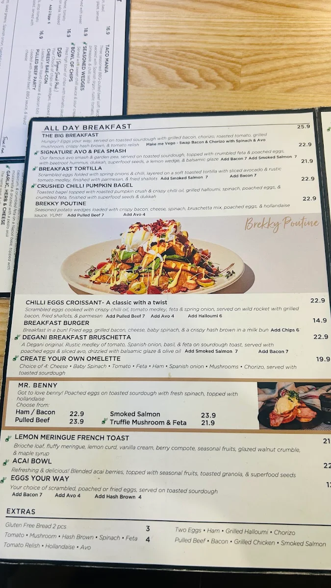 Menu, Degani Bacchus Marsh