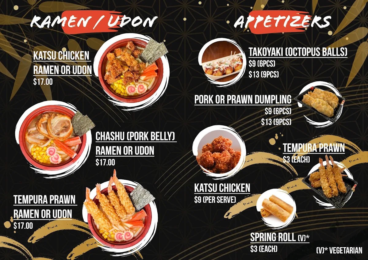 Menu, Sushi Mama