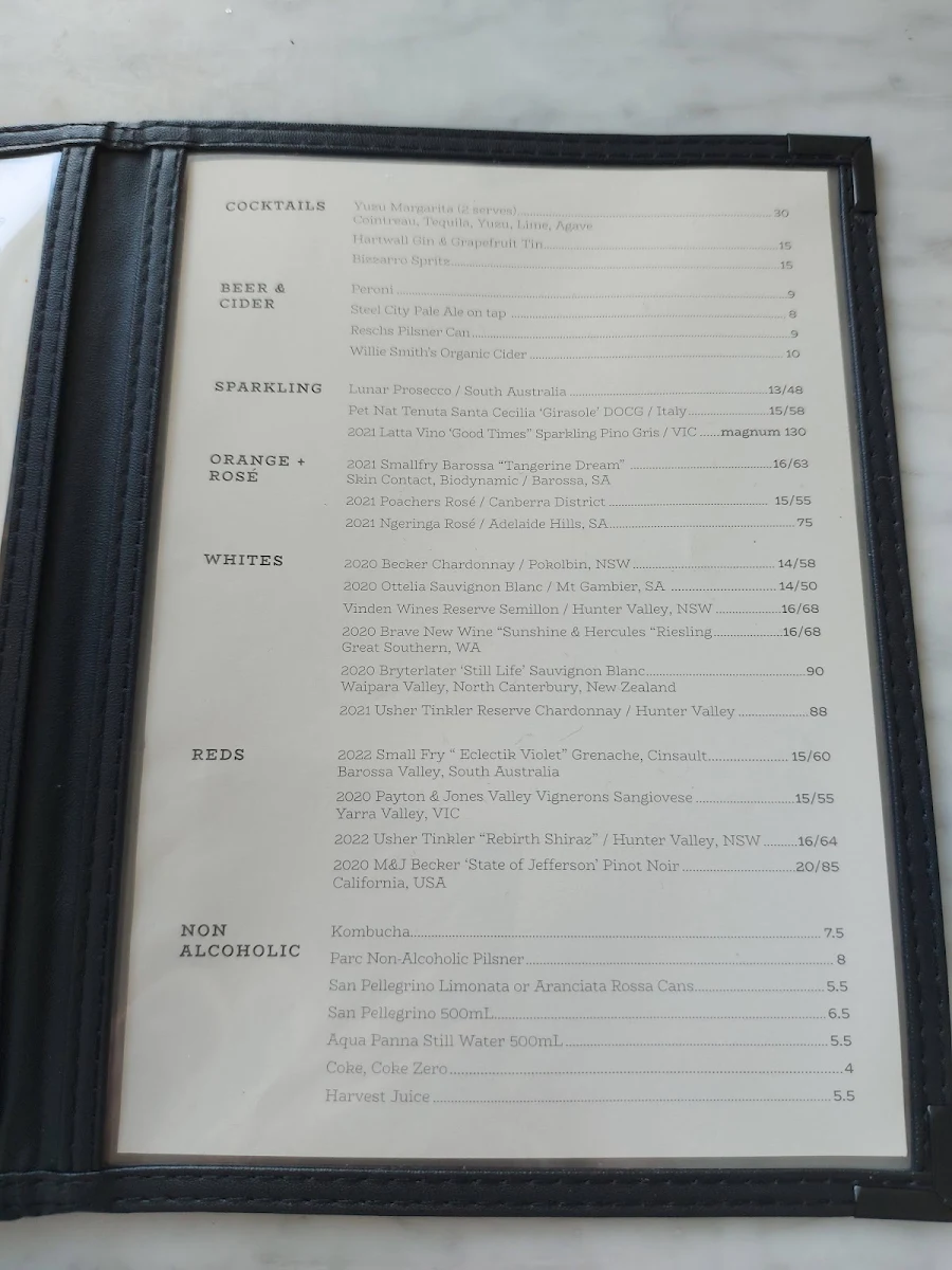 Menu, Scottie's