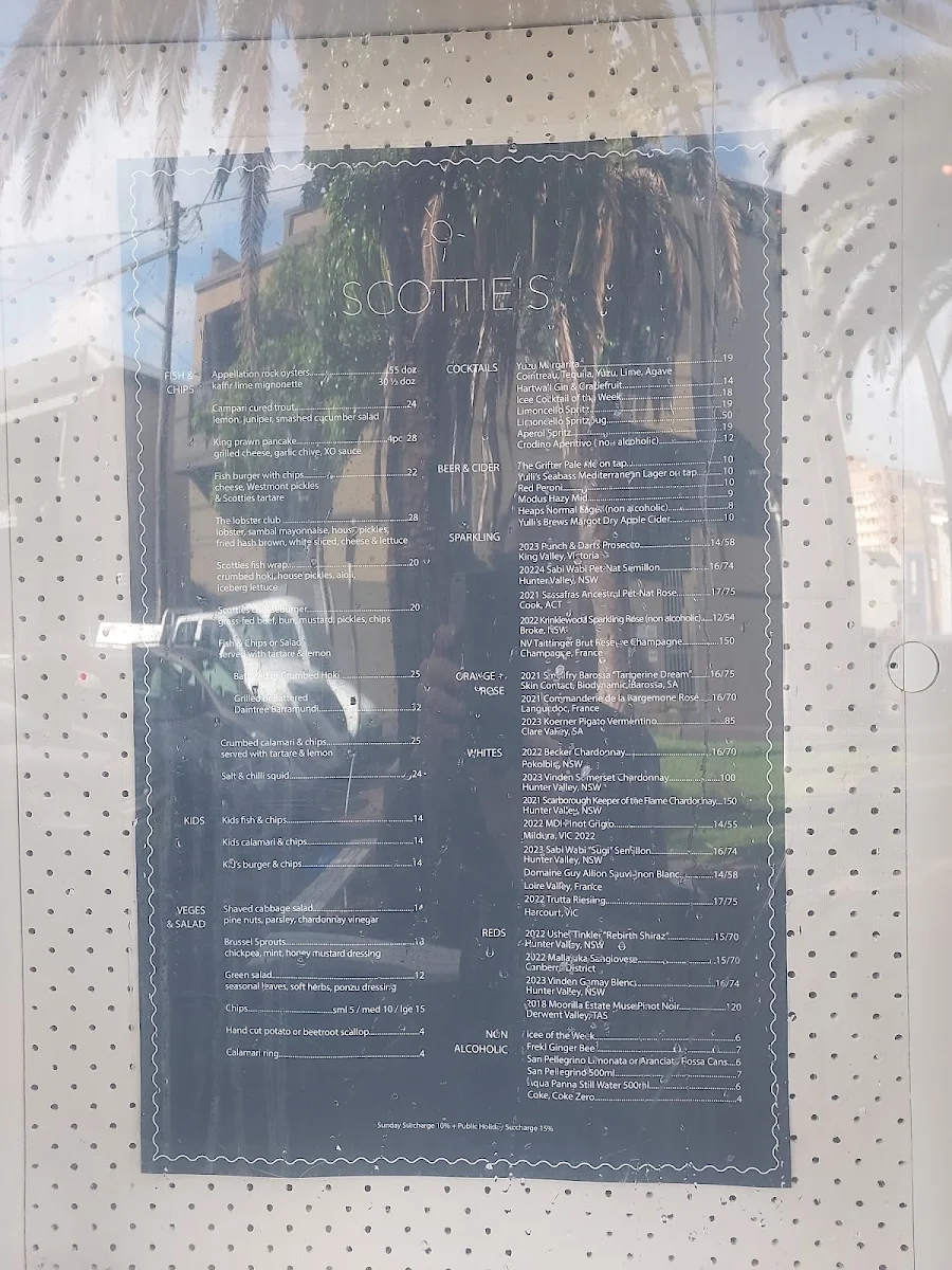 Menu, Scottie's