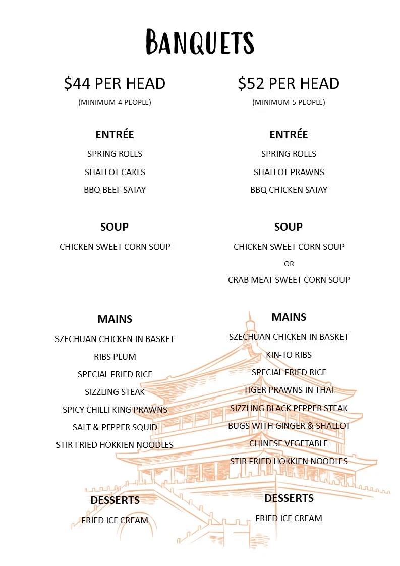 Menu, Prince Room Restaurant