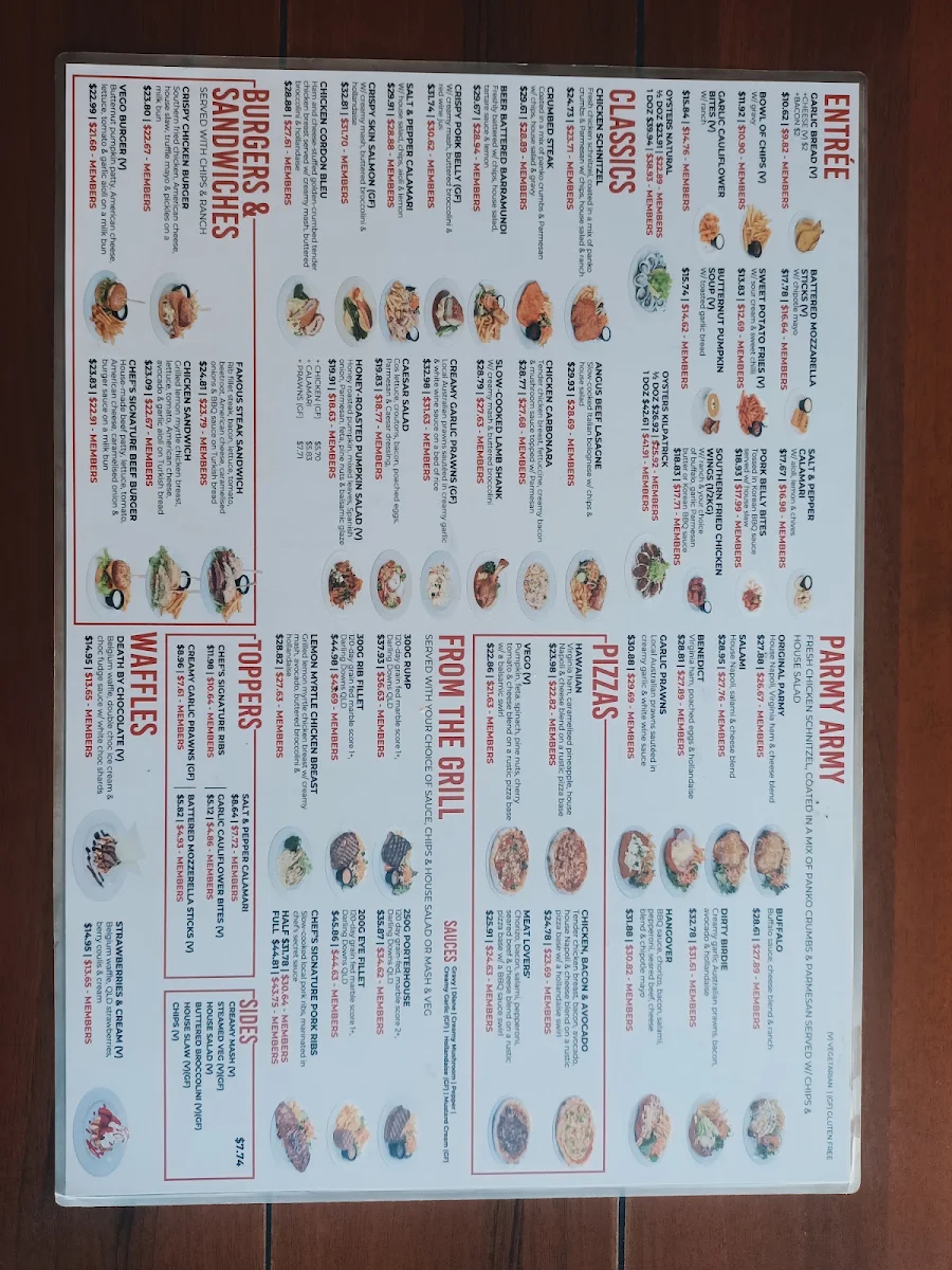Menu, Beaudesert Hotel